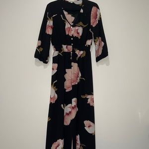 Floral Black Maxi Dress